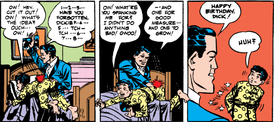 Dick Grayson apanhando de Bruce