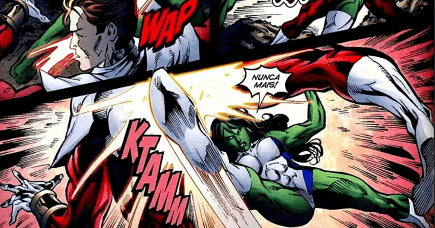 Starfox (Eros) apanhando da She-Hulk