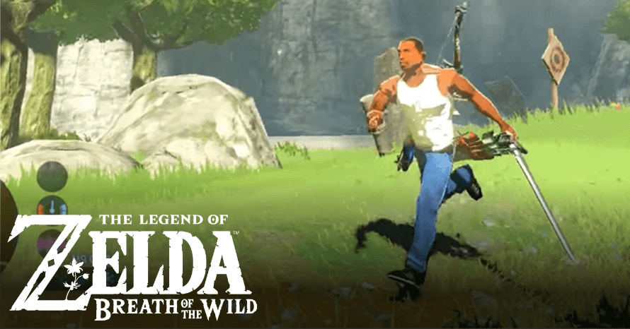 Mod do CJ de GTA San Andreas em Zelda Breath of the Wild